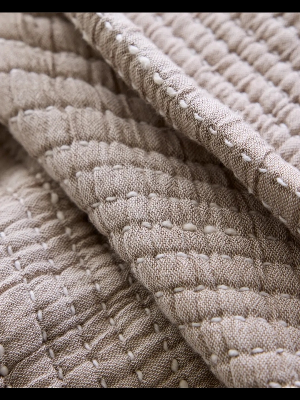 Quince Organic Cotton Channel Stitch Coverlet - Full/Queen